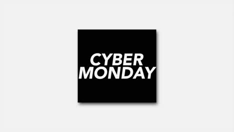 monochrome elegance: cyber monday text framed on white gradient