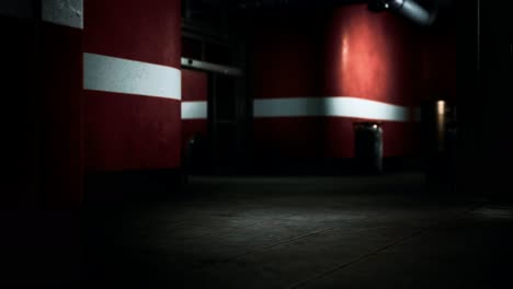 empty dark hospital laboratory corridor