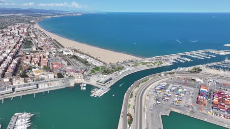las arenas beach at valencia in valencian community spain. urban beach. bay water scenery. downtown city. las arenas beach at valencia in valencian community spain. peaceful landscape.