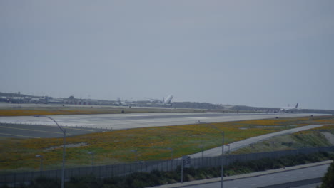 aircraft departing from los angeles international airport, lax, california