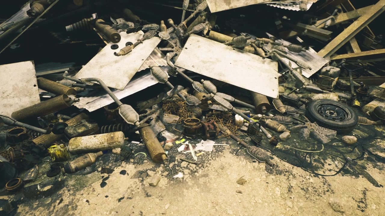 Discarded treasures await discovery in a forgotten urban space