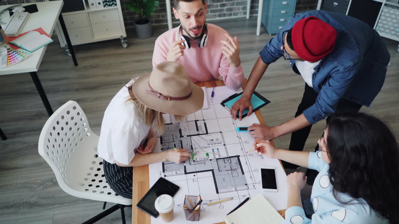 Team Discussing Architectural Plans