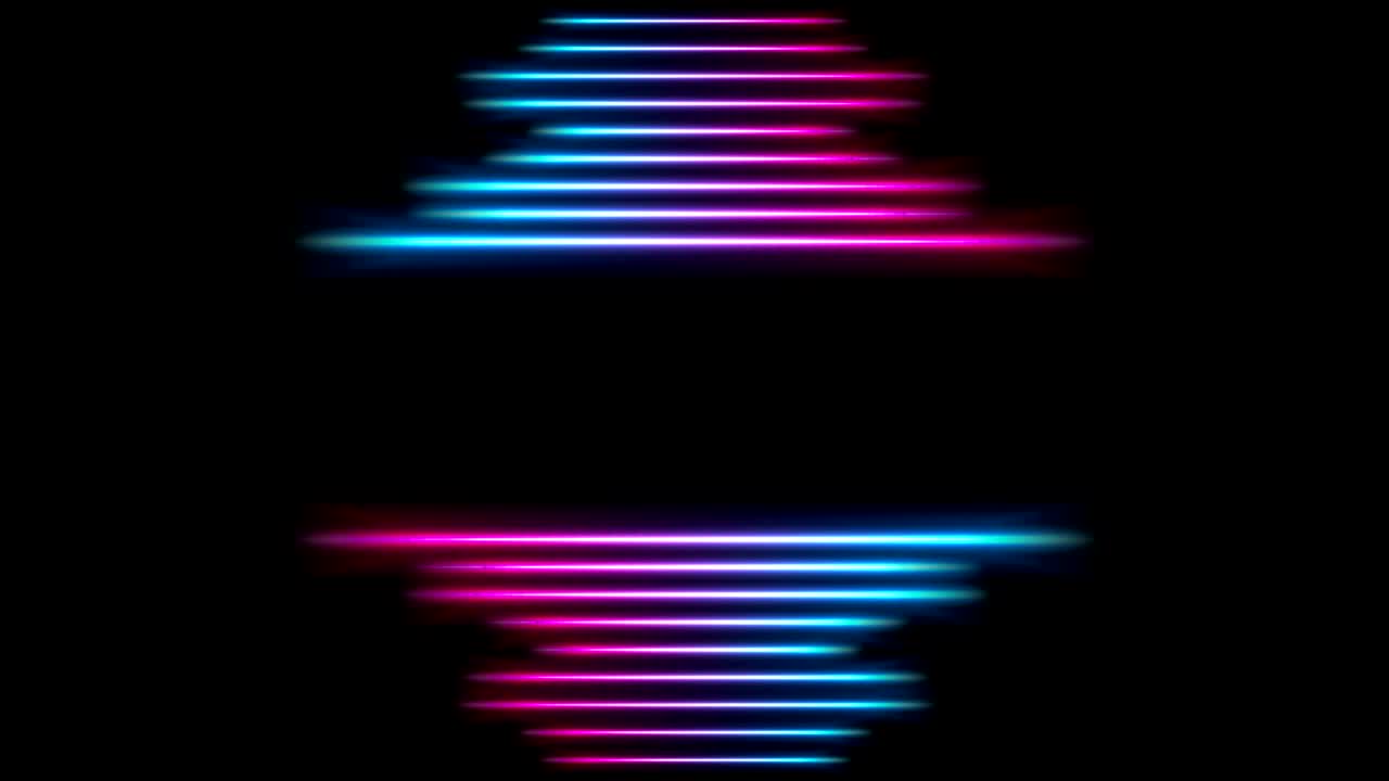 rayas de láser de neón brillantes animación de video abstracta