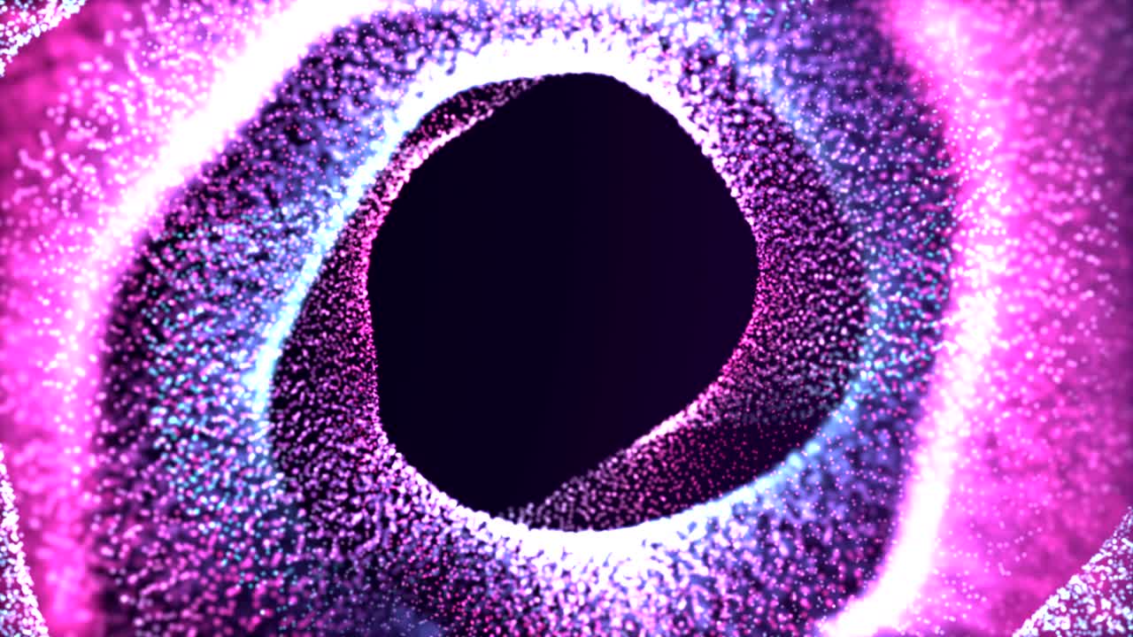 loop de fondo de movimiento de neón elegante y abstracto con partículas bailantes