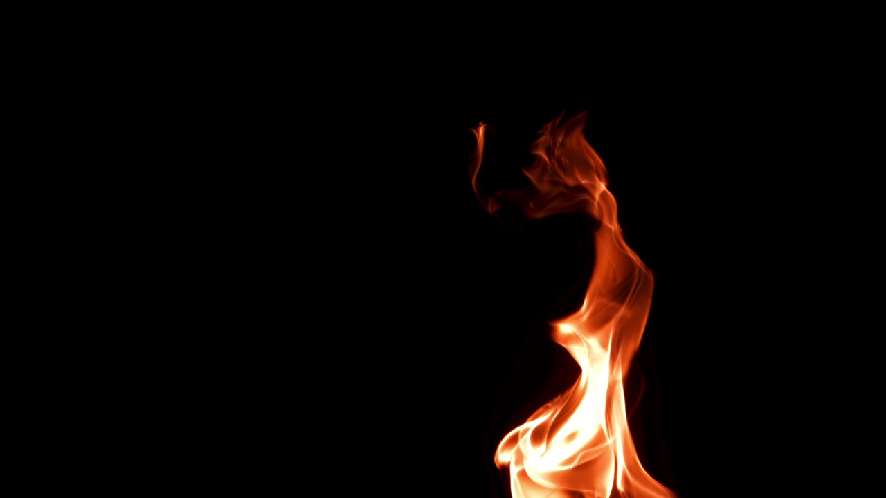 Flickering Flame on Black Background