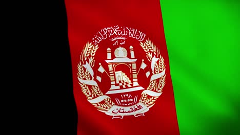 4k national animated sign of afghanistan, animated afghani flag, afghanistan flag waving, afghani flag waving in the wind.