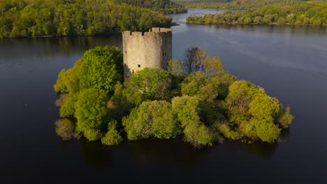 cloughoughter castle on a small island in lough oughter, county cavan, ireland