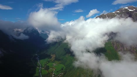 aerial footage beautiful nature norway.