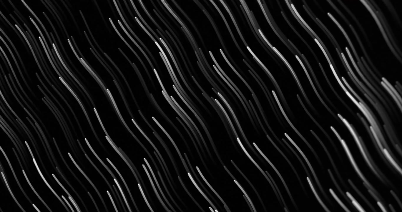 Animation of light waves moving against copy space on black background