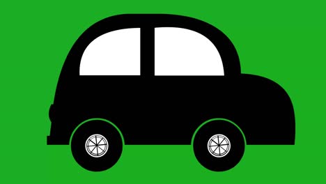 loop animation of an icon of a car with the wheels in motion