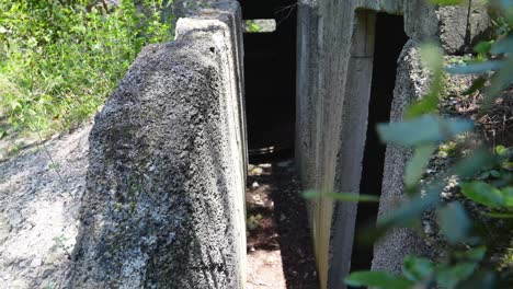 entrance to the bunker at monte madonna near šišan in the south of croatia