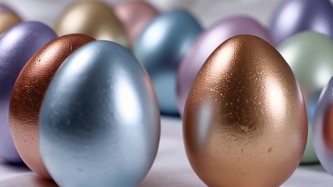 Uova di Pasqua Metalliche Lucide in Colori Pastello