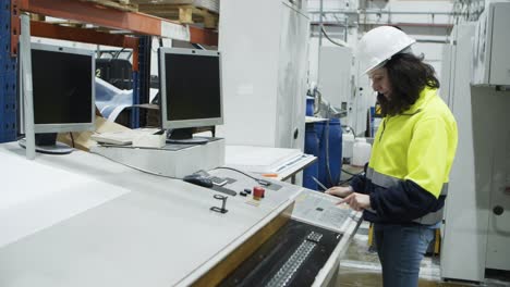 concentrated worker setting printing machine