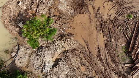 construction site with mud and water