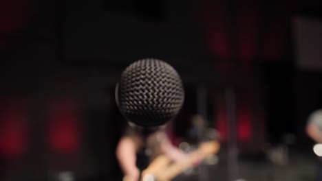 Close-up-Dolly-on-Microphone-at-Live-Event