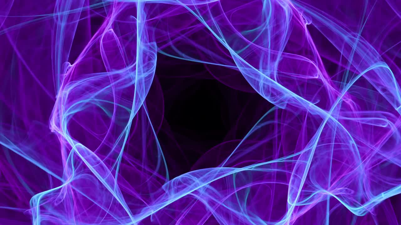 Abstract neon light energy aurora looping - purple energy flow - futuristic streaming background video animation