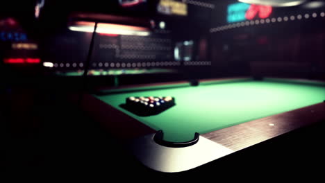 pool table in a retro bar