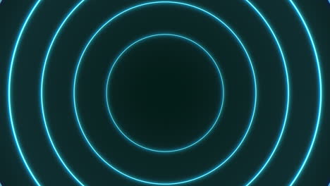 círculos de neón azul en vértigo en gradiente negro