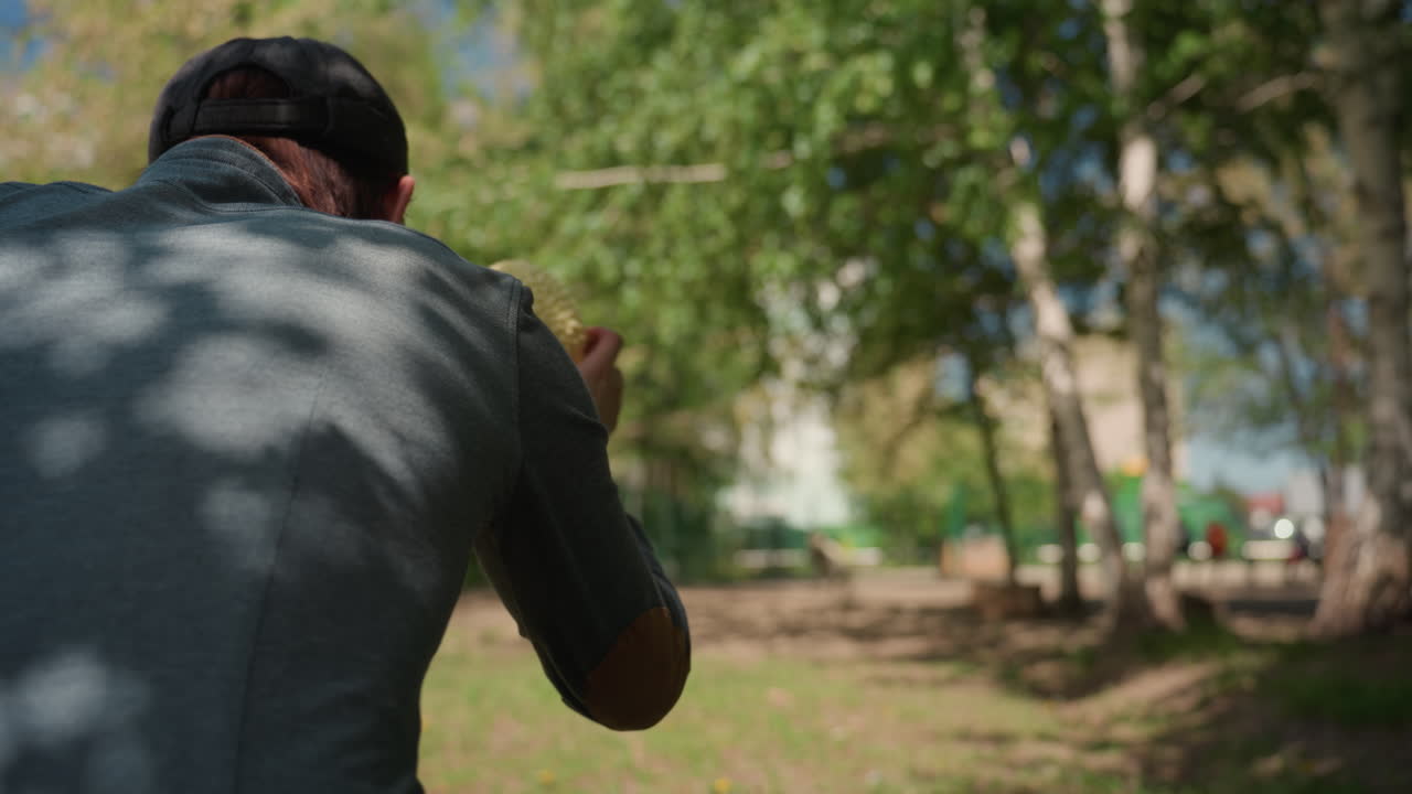 Perro enérgico jugando al aire libre, alegre can persiguiendo con entusiasmo la pelota bajo un dosel frondoso iluminado por el sol, mascota vivaz persiguiendo con entusiasmo la pelota lanzada a través de la luz solar dispersa y el paisaje boscoso