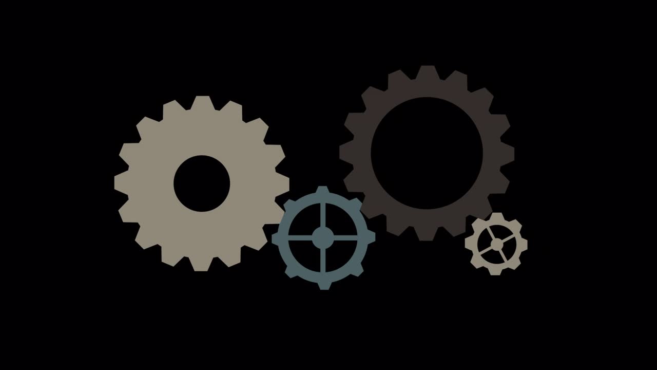 Simple Gear Animation Black Background