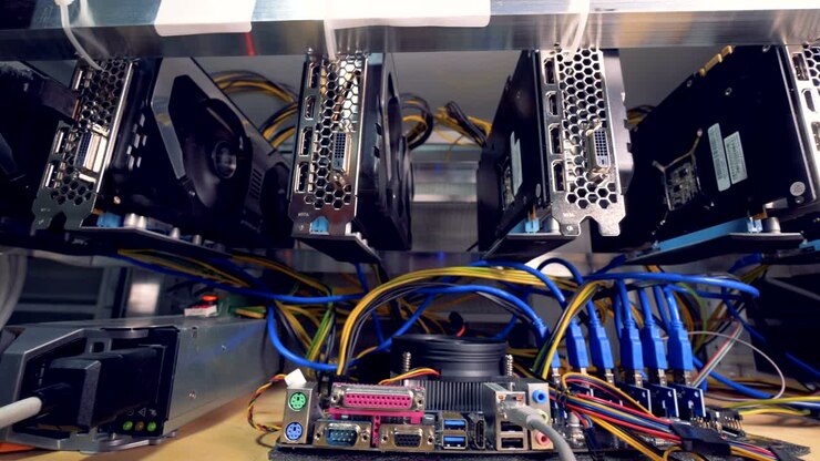 Mining rig with working equipment for mining cryptocurrency