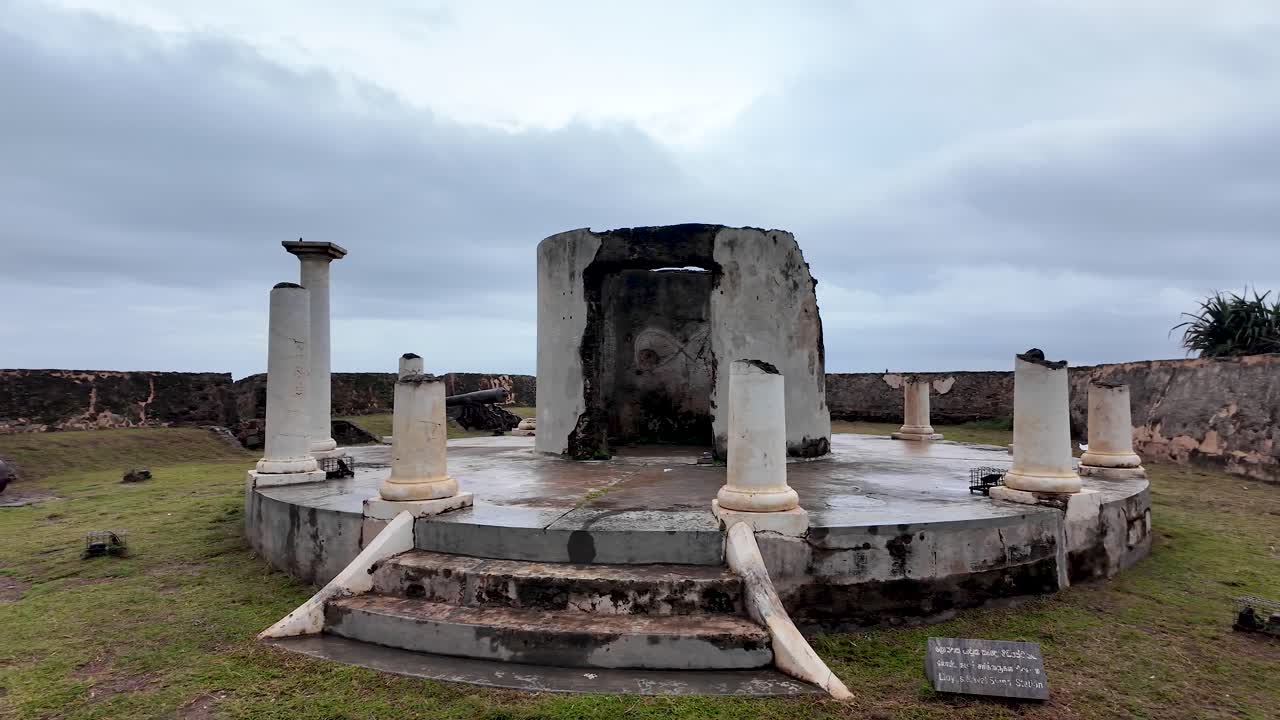 Remnants of flag rock signaling station at galle fort, a historic landmark showcasing colonial architecture and maritime heritage