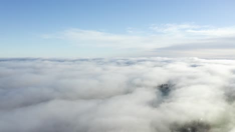 Lufthimmel-Wie-Eine-Helle,-Dichte-Weiße-Wolkendecke-Unter-Einem-Ruhigen-Blauen-Himmel