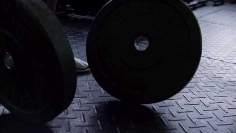 weightlifting plates in a gym