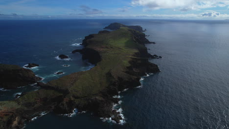 punta de san lorenzo aerial drone shots (madeira). point of saint lawrence in portugal. seascape footage
