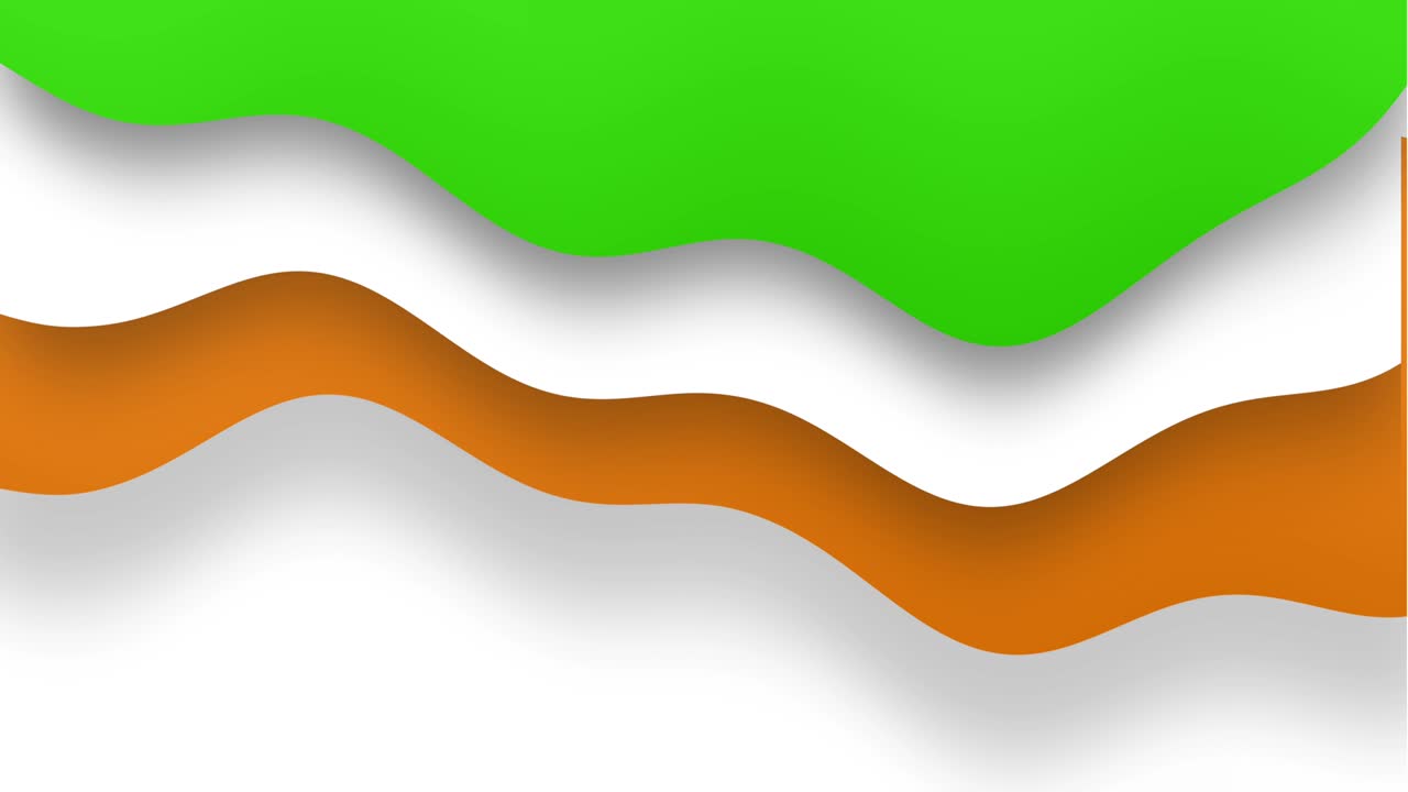 Waving indian 3D shape isolated on white background. Seamless and loop animation background for india.