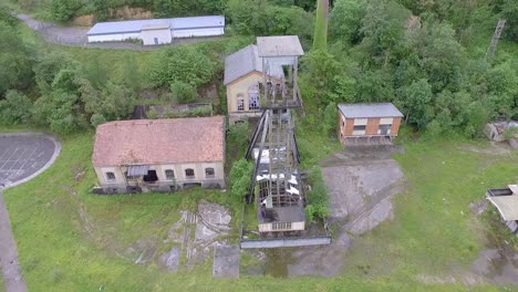 old coal minewheel in asturias aerial sight