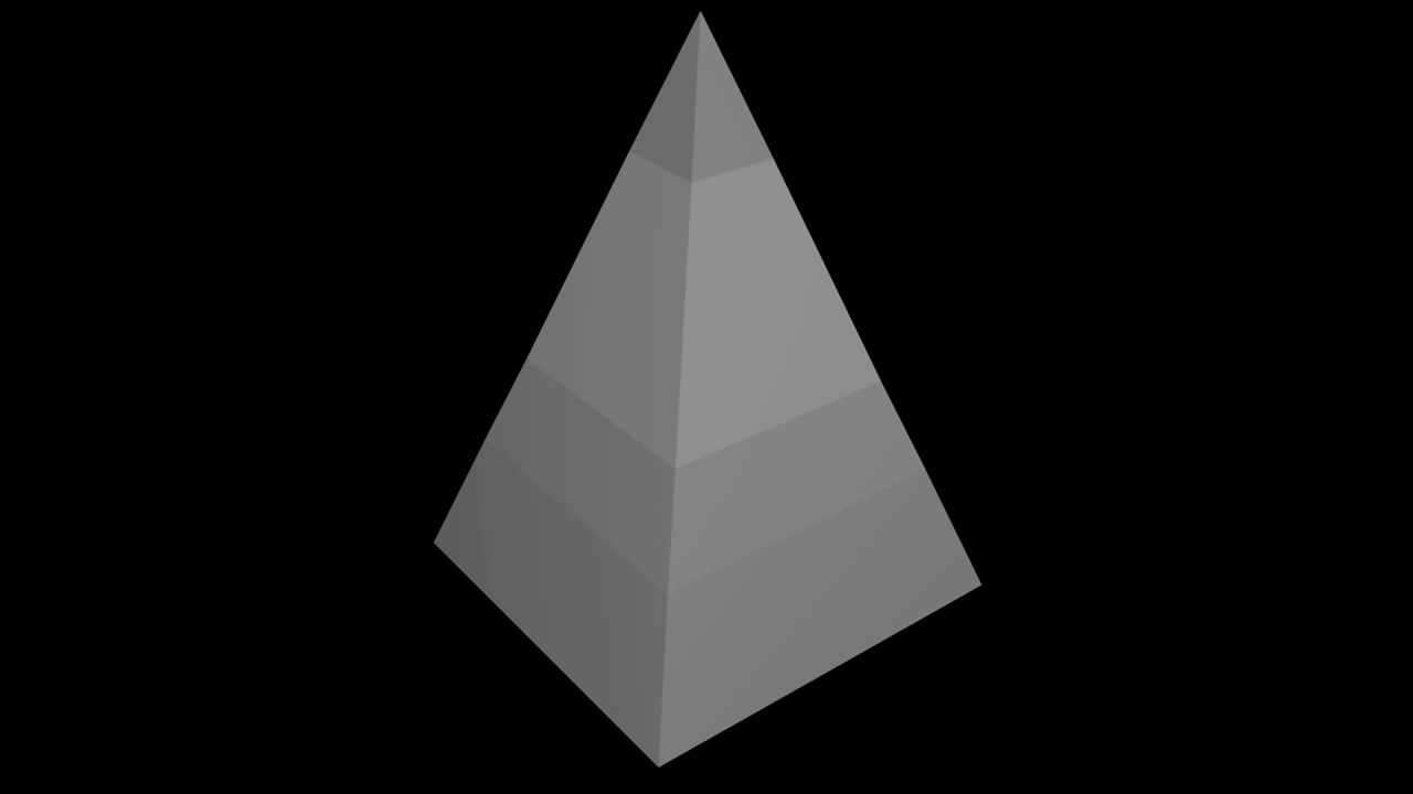 Pyramid chart showing changing statistics