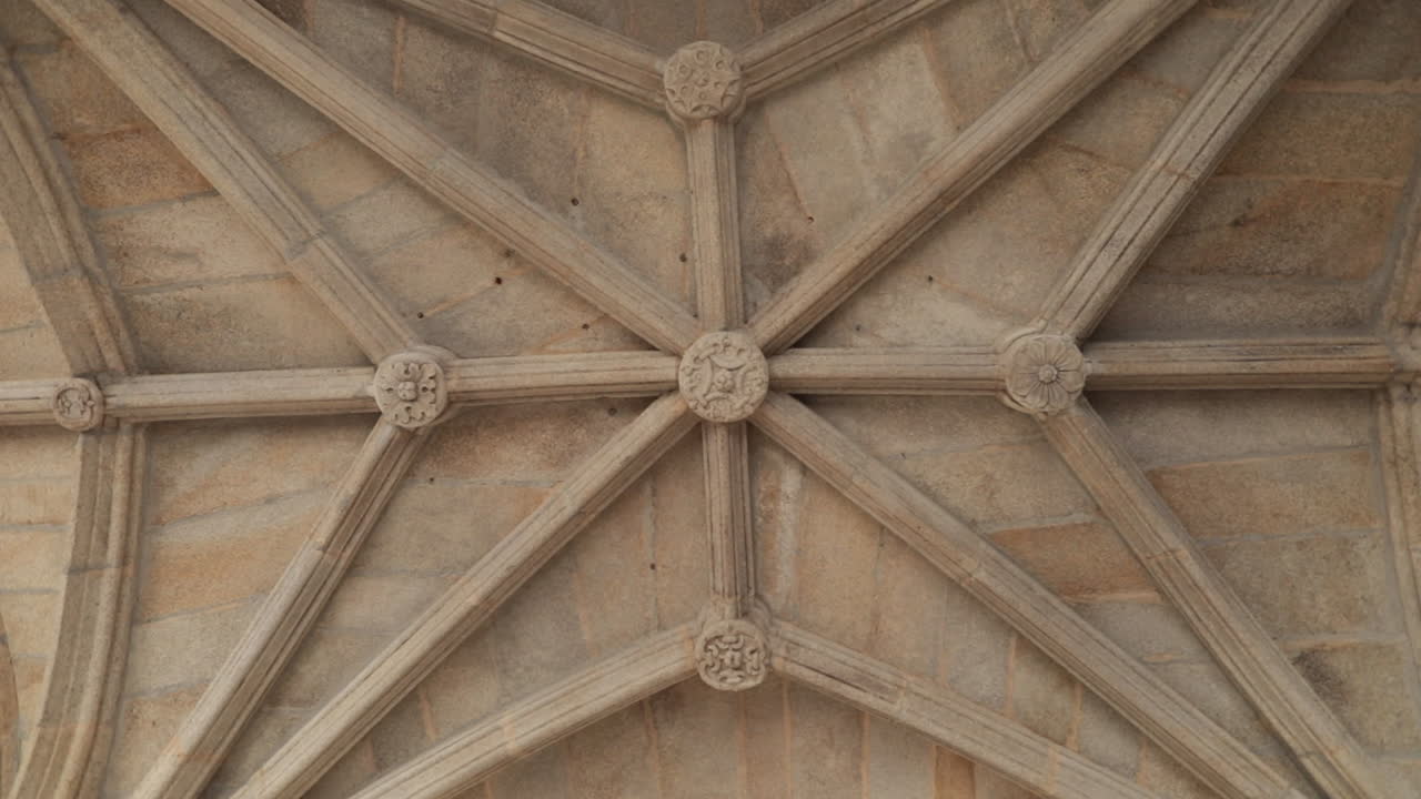 Stone Ribbed Vault Ceiling: Gothic Architecture Details