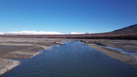 4k 30fps aerial video, matanuska river bed