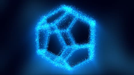 imagen de holograma de luz holográfica rotativa 3d brillante del dodecaedro - animación de fondo de movimiento de bucle sin costuras de 4k
