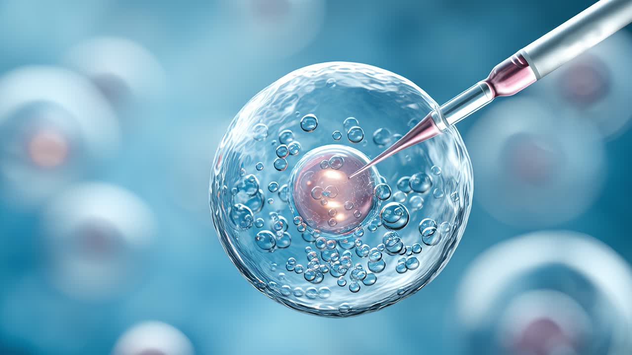 Injecting substance into human egg cell for in vitro fertilization