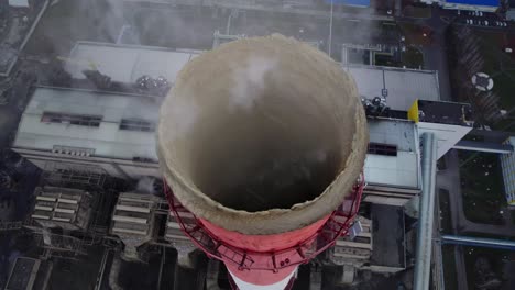 damaged industrial chimney
