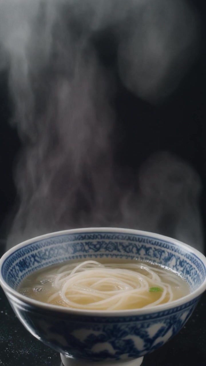 Ciotola fumante di zuppa di noodle asiatica tradizionale