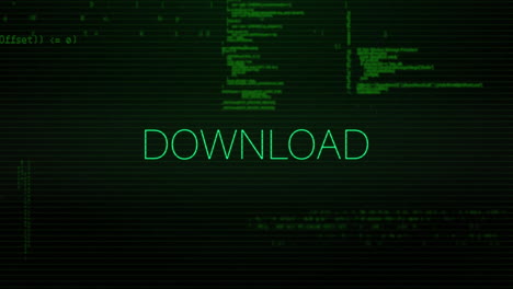 animación del texto de descarga sobre el procesamiento de datos