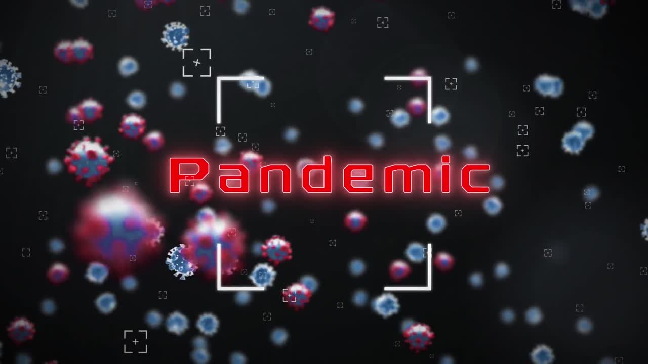 코로나19 세포에 대한 대유행 텍스트