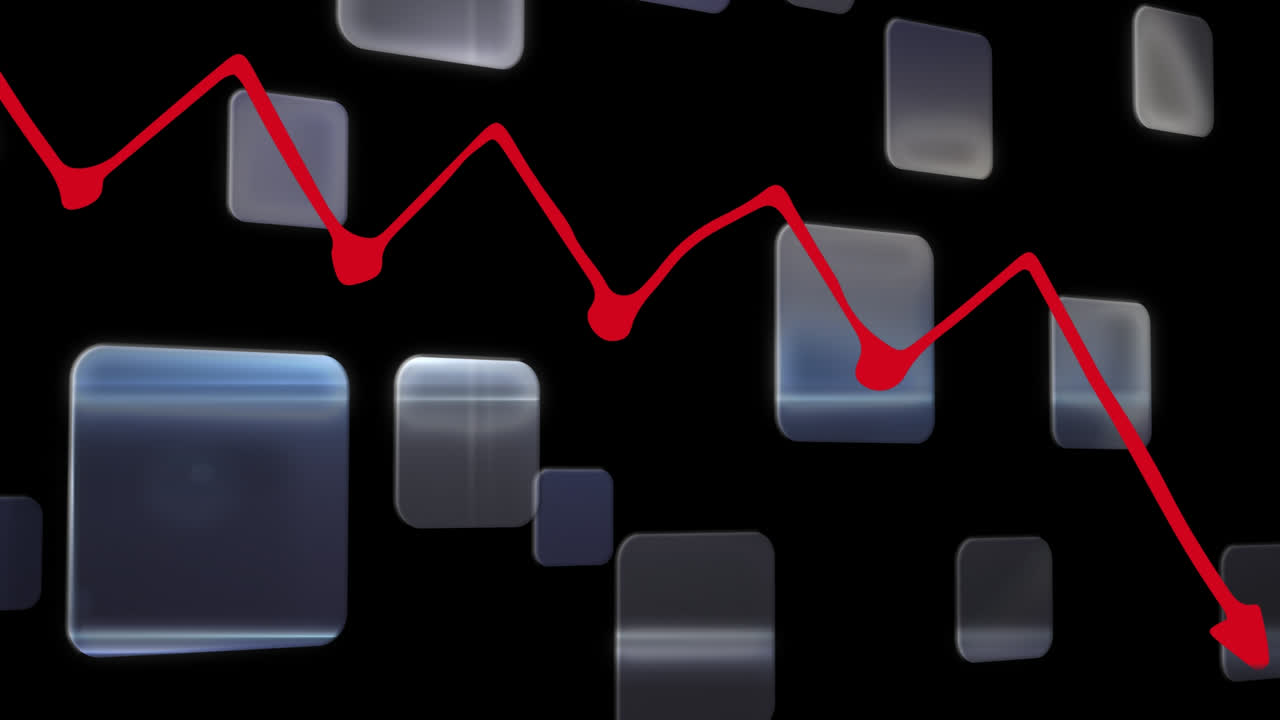 animación del procesamiento de datos financieros sobre un fondo negro