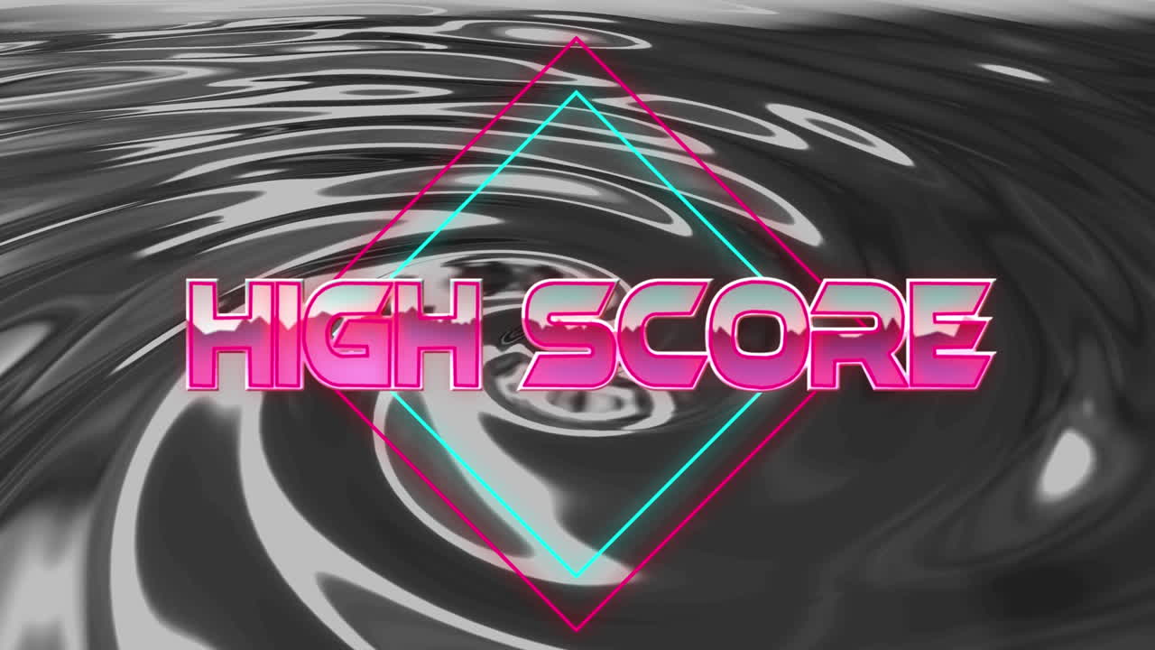 animazione del punteggio alto nello spazio astratto digitale