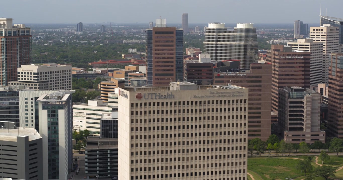 Vista drone del Texas Medical Center a Houston