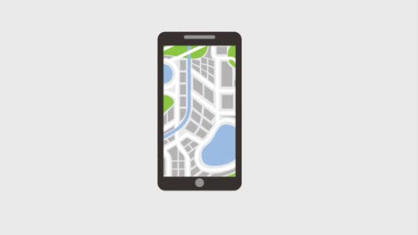 smartphone puntero mapa navegación viaje