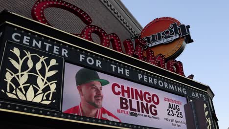 laugh factory in covina, california with a video close up.