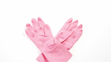 close-up of pink gloves