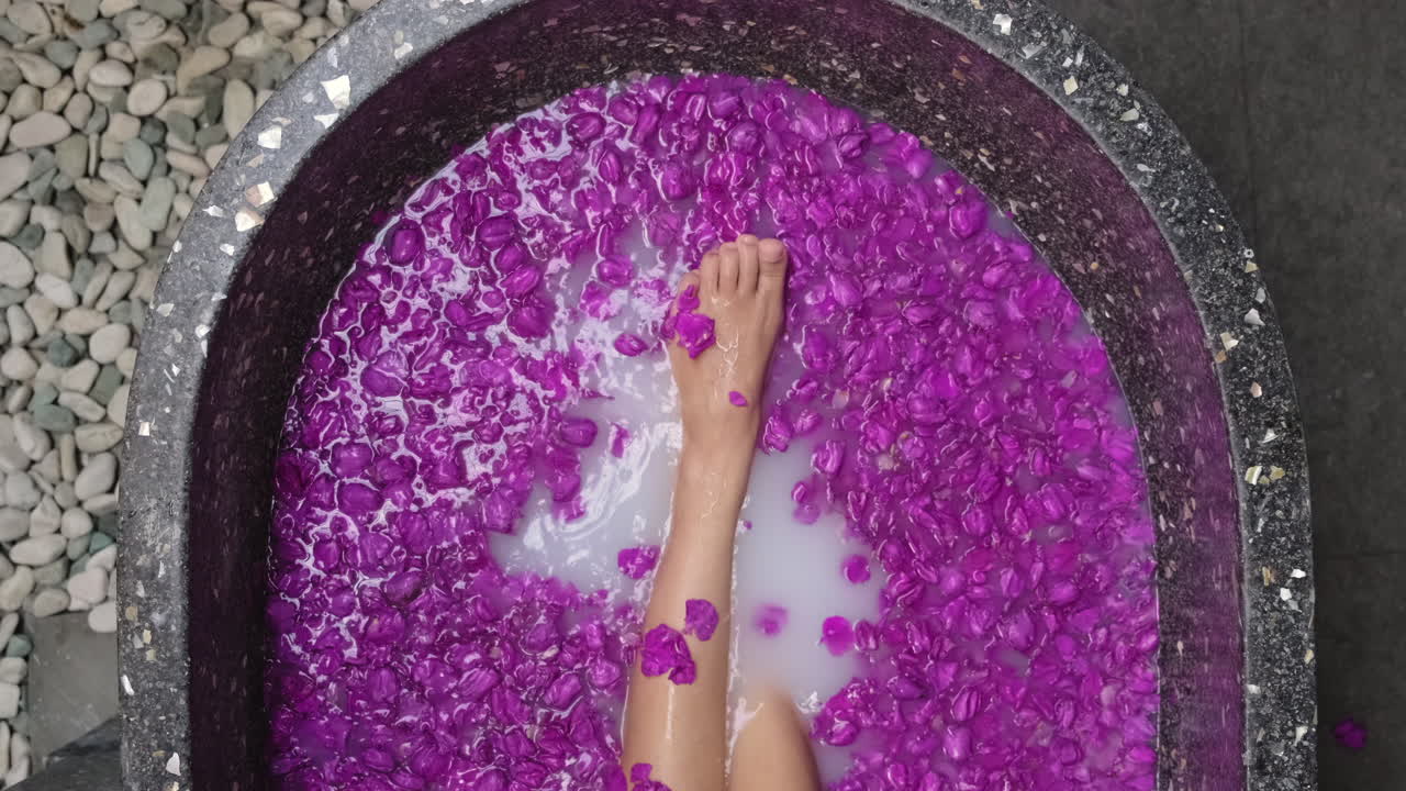 Relaxing Foot Soak with Purple Flowers