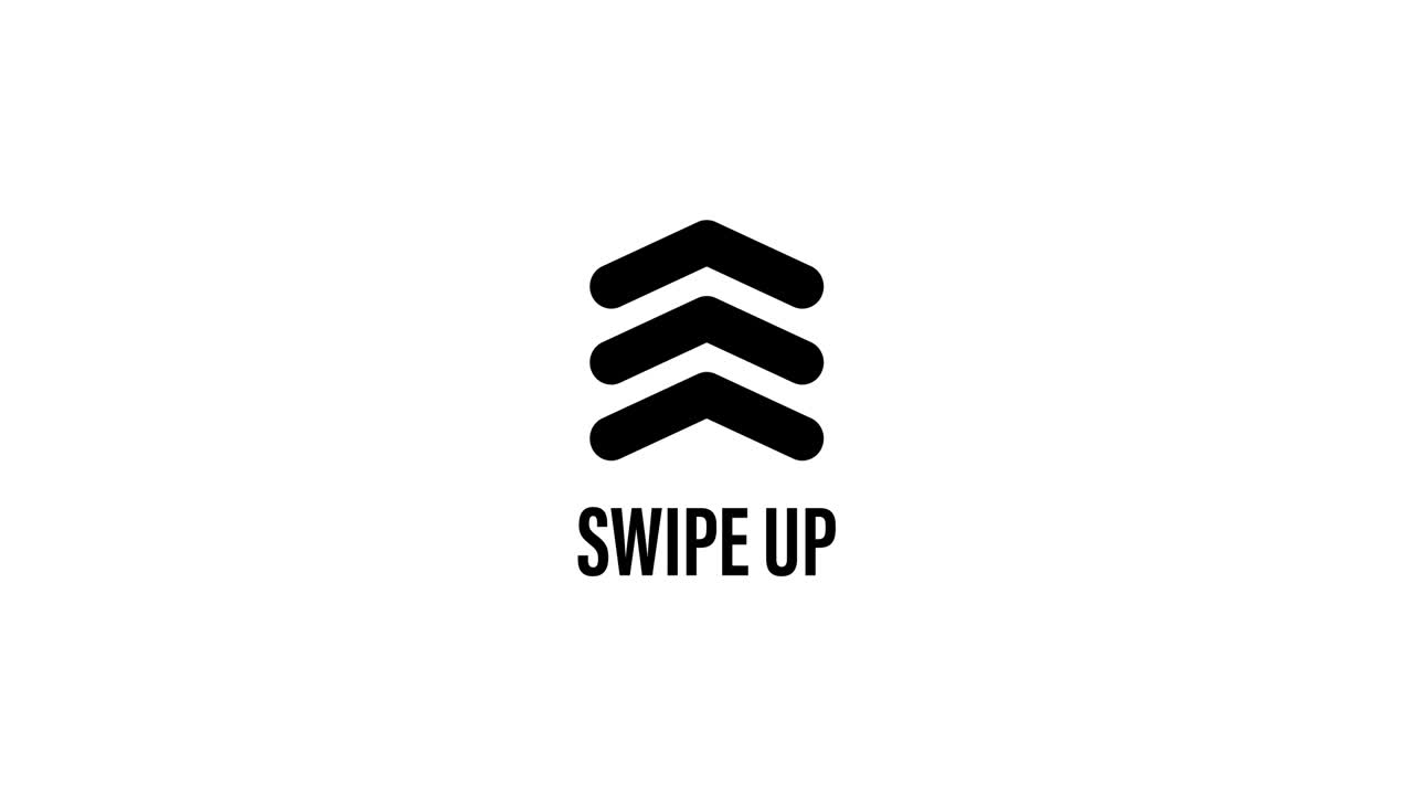 swipe up sign arrow animation. drag pull up icon animated video. follow button. visit page 4k