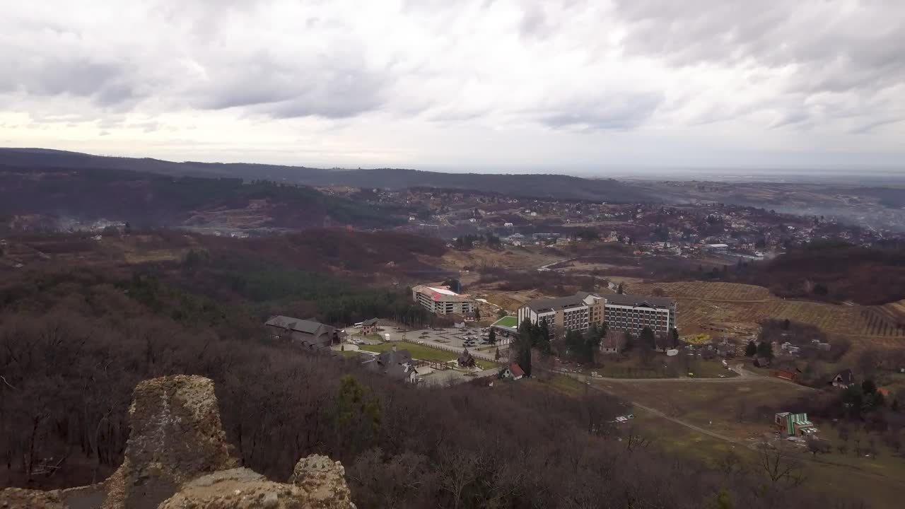 Old tower in nature, aerial