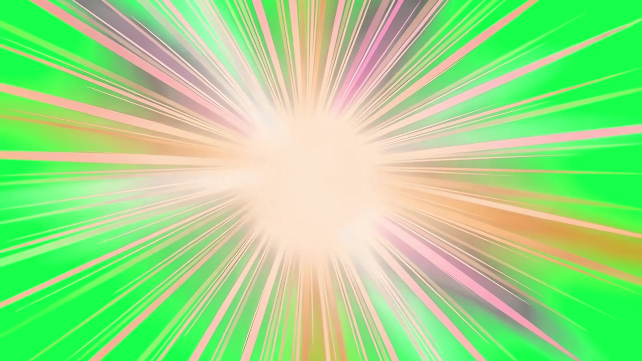 Dynamic Anime Style Speed Lines on Green Screen Background